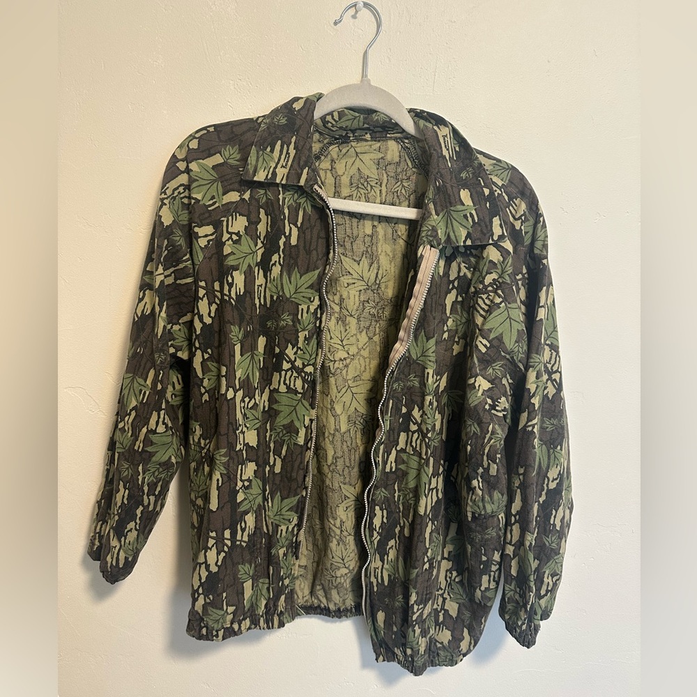 Vintage Trebark Camouflage Zip-Up Jacket, Size Small